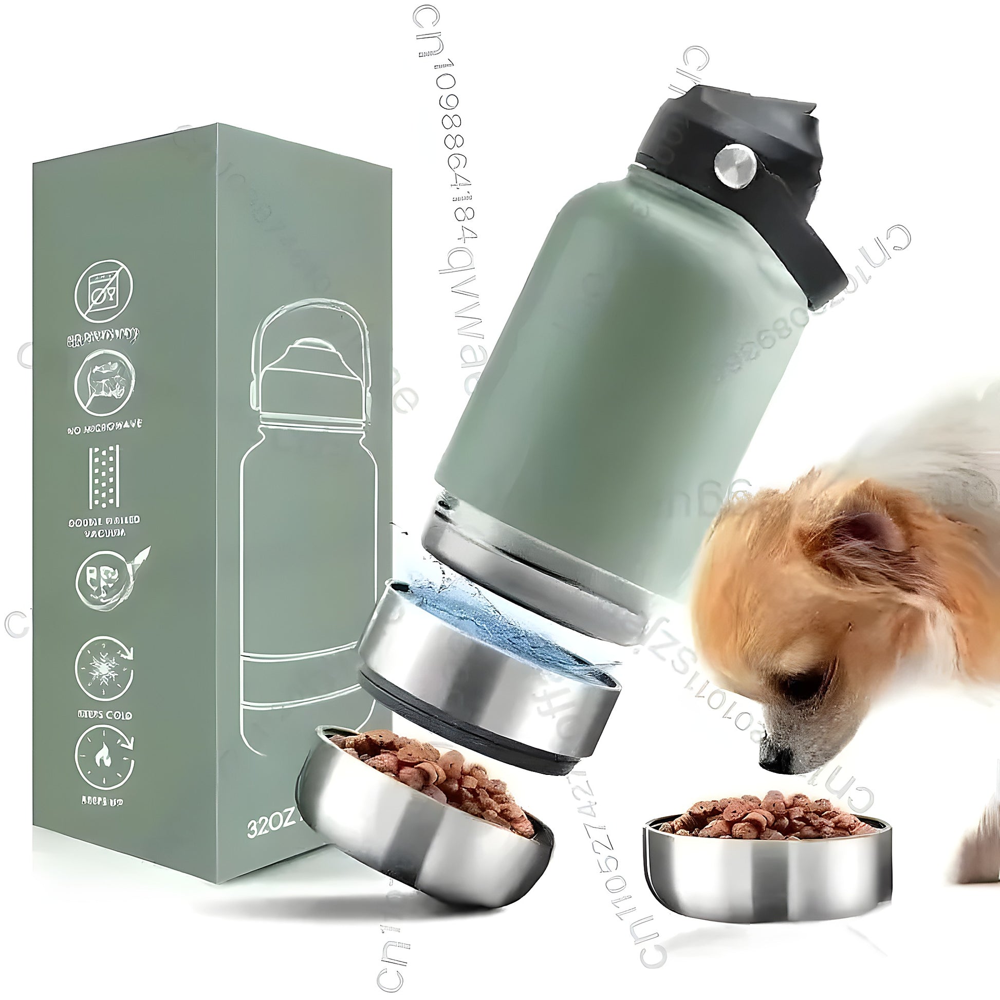 Geïsoleerde 3-in-1 Reisfles voor Honden - Willow & Wags