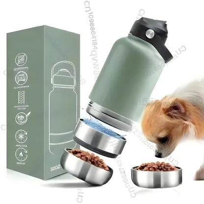 Geïsoleerde 3-in-1 Reisfles voor Honden - Willow & Wags