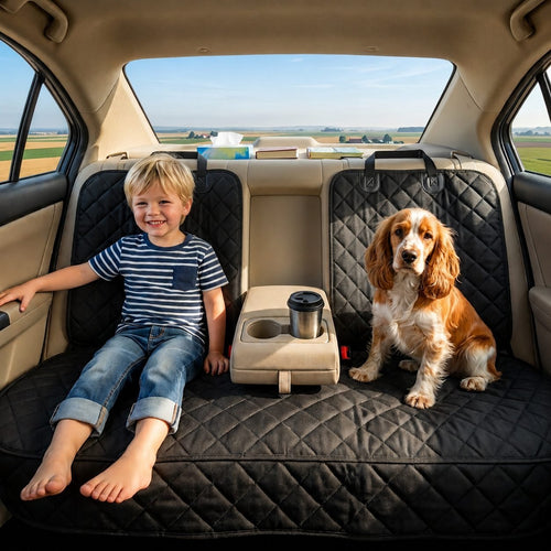 Waterdichte Hondenautostoelhoes met Doorgang voor Armsteun - Willow & Wags