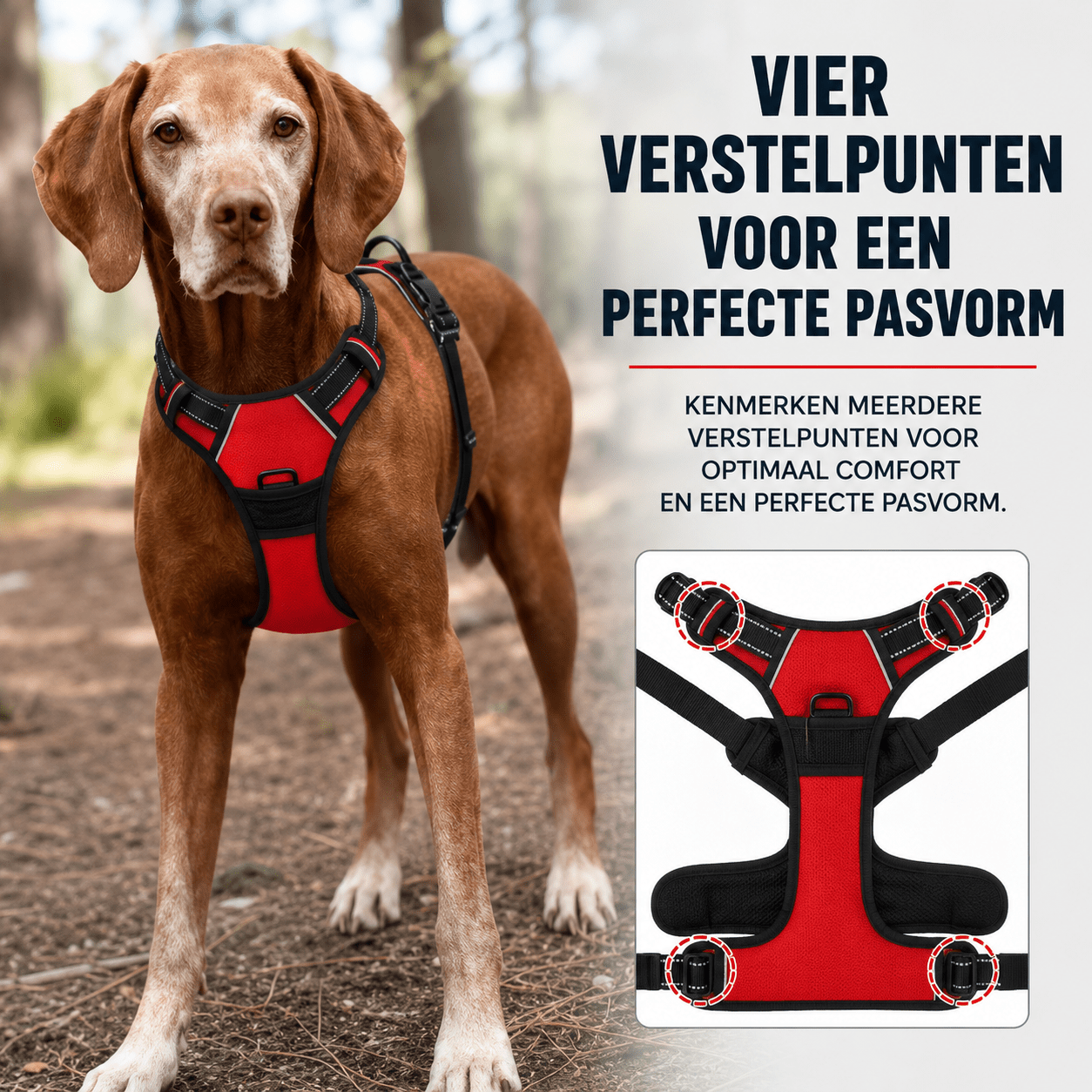 Reflecterend Anti-Trek Hondentuig met Zachte Mesh Voering - Willow & Wags