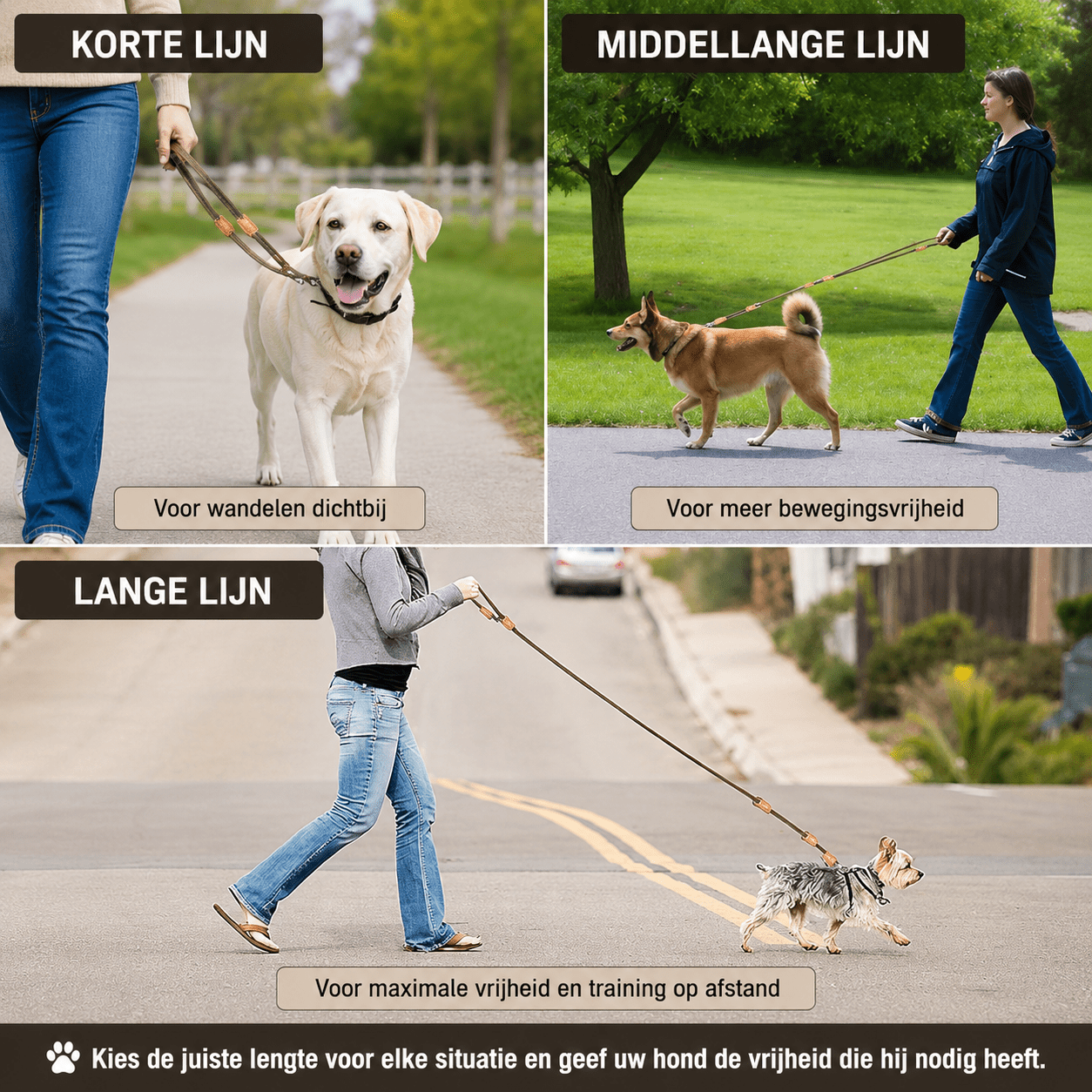 Willow & Wags™ Dubbele Hondenriem - Willow & Wags