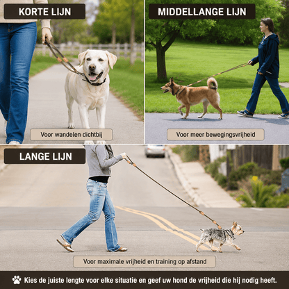 Willow & Wags™ Dubbele Hondenriem - Willow & Wags