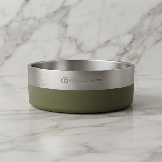 SUPER DESIGN Dubbelwandige RVS Voer- en Drinkbak