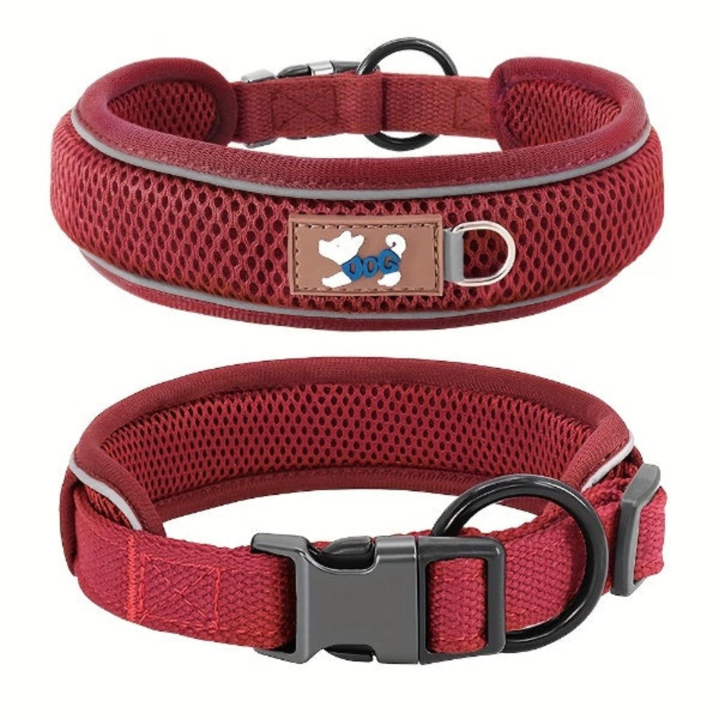 Reflecterende Hondenhalsband met Zachte Mesh Voering - Willow & Wags