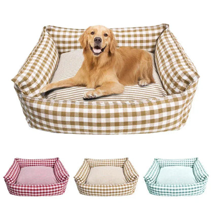 Willow & Wags™ Luxe Hondensofa met Ruitpatroon