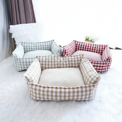 Willow & Wags™ Luxe Hondensofa met Ruitpatroon
