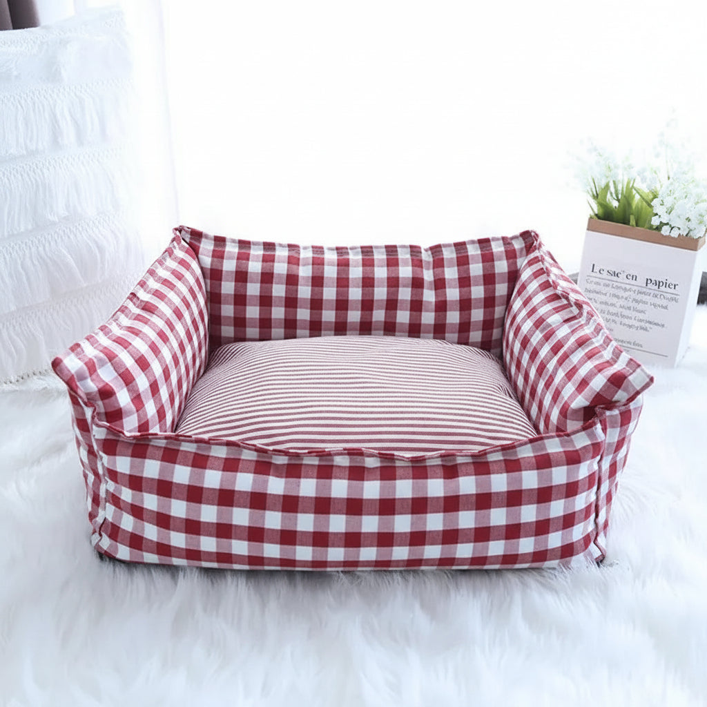Willow & Wags™ Luxe Hondensofa met Ruitpatroon