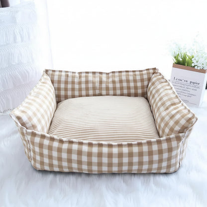 Willow & Wags™ Luxe Hondensofa met Ruitpatroon