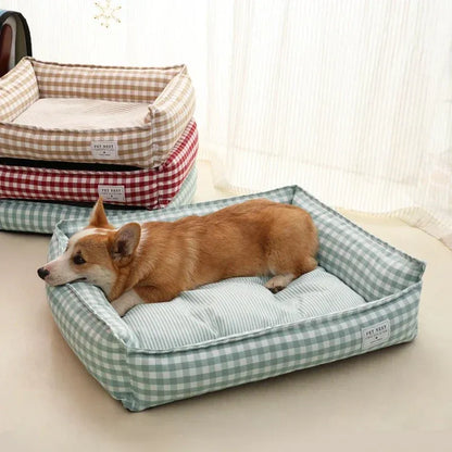 Willow & Wags™ Luxe Hondensofa met Ruitpatroon