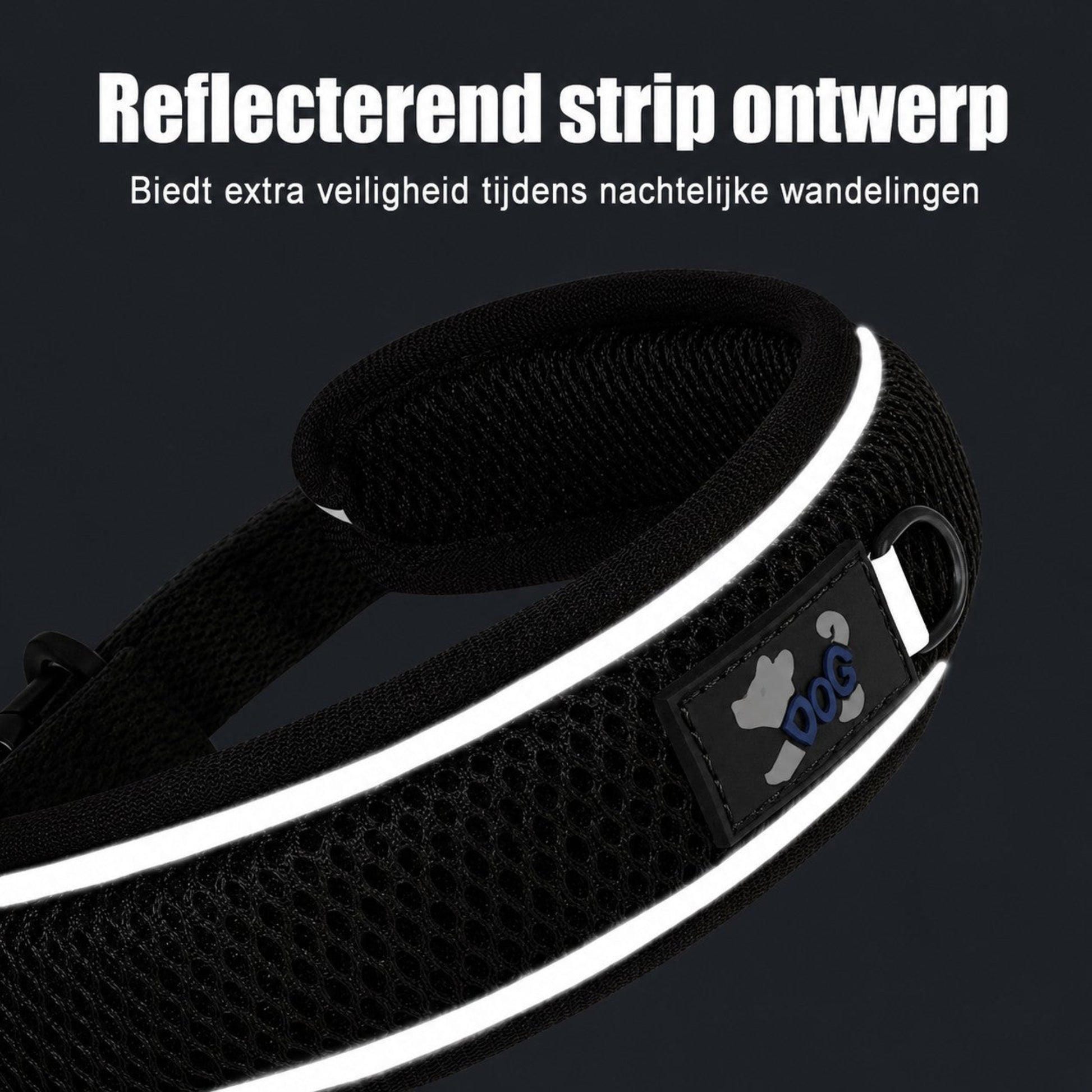 Reflecterende Hondenhalsband met Zachte Mesh Voering - Willow & Wags