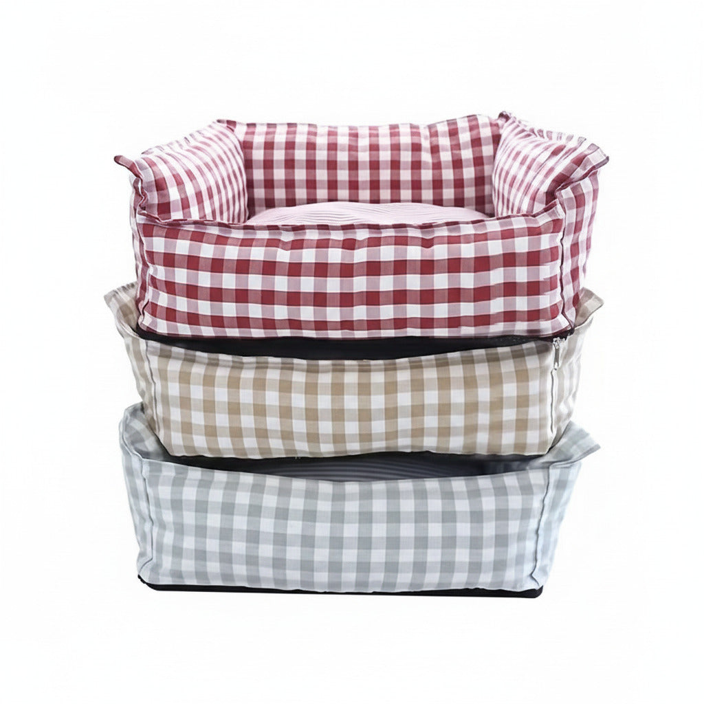 Willow & Wags™ Luxe Hondensofa met Ruitpatroon