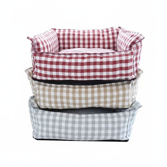 Willow & Wags™ Luxe Hondensofa met Ruitpatroon
