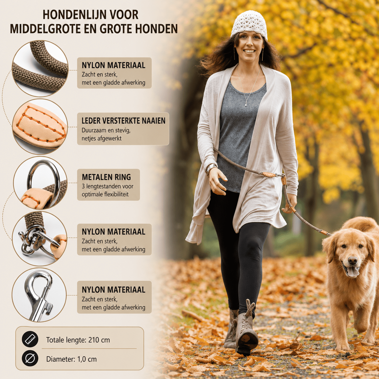 Willow & Wags™ Dubbele Hondenriem - Willow & Wags